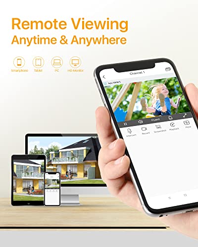 Anlapus 1080P Überwachungskamera Set 4 Aussen Kamera Überwachung mit 8CH H.265+ DVR und 1TB HDD, Bewegungserkennung, 24M IR Nachtsicht
