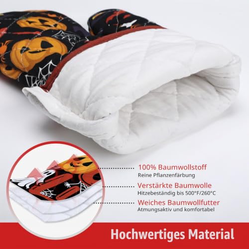 Arquiel Halloween Ofenhandschuh und Topflappen 2er-Set Baumwolle – Ansicht 2