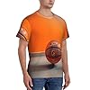 JGHHOUN Basketball Orange Print Men's Short Sleeve T-Shirt for Gym Running Everyday Wear Casual Outdoor Indoor #1