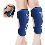 Shin Splint Relief Ice Packs with Adjustable Compression Wraps, 2 Pack Reusable Flexible Gel Cold Therapy for Calf, Ankle, Knee, Elbow & Swelling