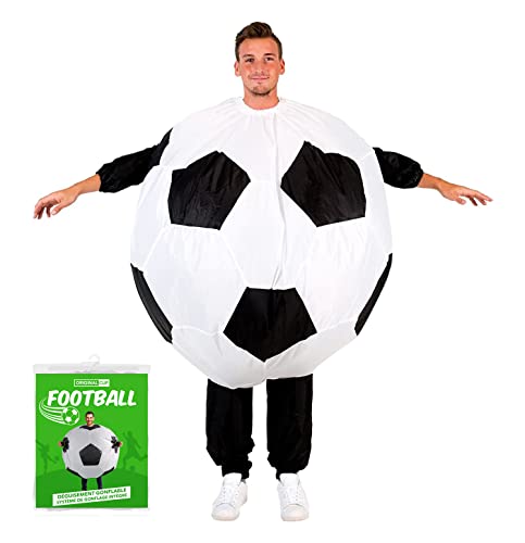 AirSuit® Déguisement Gonflable Ballon de Foot | Costume Ballon Géant | Qualité Premium | Taille Adulte 160 à 190cm | Polyester | Agréable à Porter | Résistant | Système de Gonflage | OriginalCup®