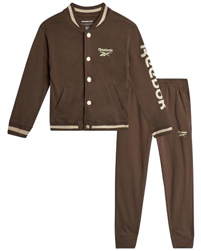 Recopilación de Ropa de Balonmano para Niño , tabla con los diez mejores. 44 Reebok - Conjunto de pantalones para niño, 2 piezas, chamarra universitaria de forro polar y pantalones deportivos para correr, sudadera y pantalones para niños, 2T-7, Marrón, 3...