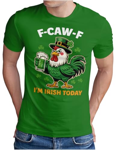 T-shirt Saint Patrick homme motif drôle Coq irlandais avec bière tailles S à 5XL