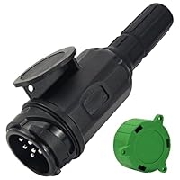 CXTM 8 poliger Anhängerstecker, Premium Anhänger Stecker - 8/13 polig Schraubkontakt nach ISO 11446, für 12 V Hänger, inkl. Parking Cover, 13 polieger Stecker