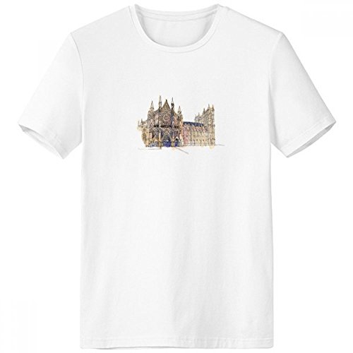 T-shirt Westminster Abbey London cadeau idéal homme taille M blanc