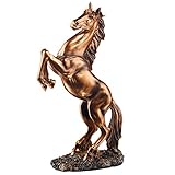 CHANWA Junma-Statue, Kunstharz-Skulptur, Zuhause, Wohnzimmer, Schlafzimmer, Dekoration, Statue, goldene Farbe, weiß, Schwarze Pferdestatue,1