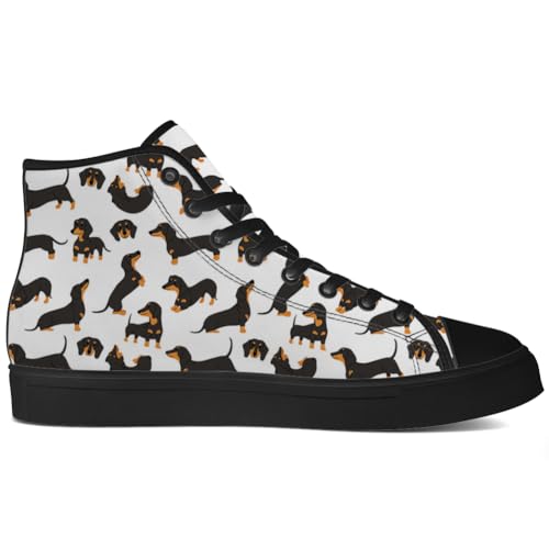 Dachshund Shoes Mens Womens Dog High Top Canvas Sneakers Lace Up Casual Walking Shoes Gifts for Men Women2
