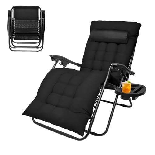 SZHLUX Oversized Zero Gravity Chair,29In XL Lounge Chair w/Removable Cushion&Headrest, Reclining Camping Chair