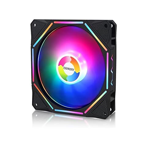 CONISY 120mm PC Case Fan Ultra Quiet LED Desktop Computer Cooling Fans |RGB Cover