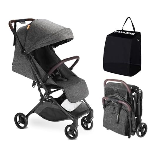 MAMAZING Lightweight Baby Stroller, Mom’s Choice Gold Award Winner, Ultra Compact & Airplane-Friendly Travel Stroller, One-Handed Folding Stroller for Toddler, Only 11.5 lbs, Black