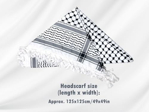 Anlising Scarf Arab Wrap with Tassel, Muslim Headscarf, Square Scarf, Head Neck Scarf, Muslim Turban, Arabic Tassel Scarfs, for Moslem Ramadan Islamic Decorations, for Men and Woman (49.2x49.2Inches)2