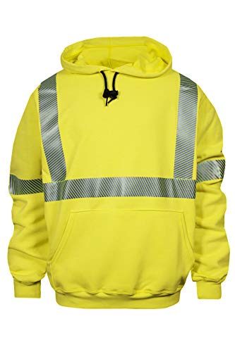 National Safety Apparel Flame Resistant (FR) Hi-Vis Hooded Pullover Sweatshirt, Class 3 FR Clothing (C21HC03C32X)