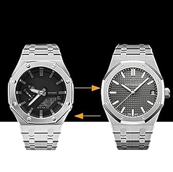 GA-2100 GA-2110 第四世代ベゼル&ベルト カスタム パーツ 銀＆黒 GA-2100 GA-2110 第四世代ベゼル&ベルト カスタム パーツ 銀＆黒