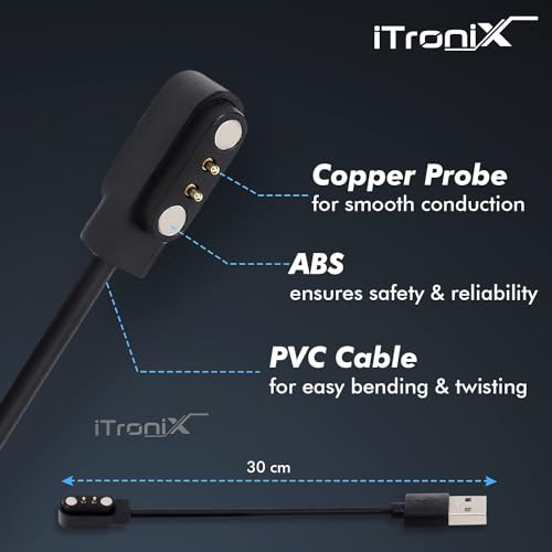 Image of Noise Charging Cable for ColorFit Pulse 2 Max, Go Buzz, Quad Call, Twist, Pro 4, Alpha, Ultra, Grand, 3, Buzz Smartwatches