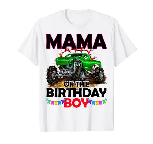 Monster Truck Family Matching Party Mamá Del Cumpleaños Niño Camiseta