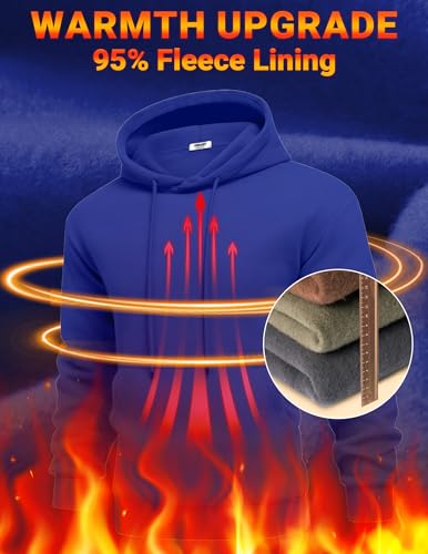 Image of COOFANDY Men Cotton Fleece Hooded Sweatshirt Casual Long Sleeve Hoodies Pullover Fashion Drawstring Hoodie with Kanga Pocket