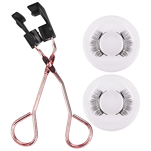 Magnetic Eyelashes Kit, Glue-free Magnetic Eyelash Clip & Eyelashes Set with Soft False Eyelashes - Reusable Natural Look Eyelashes