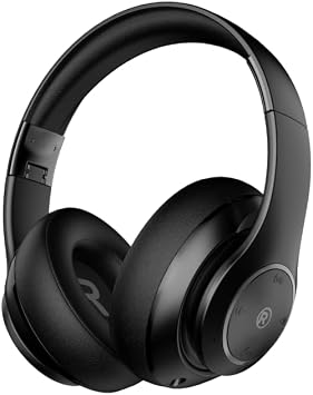 RadioShack BT Headphones Black 40mm Drivers, 30-Hour Playtime, Bluetooth 5.4, Built-in Microphone, Foldable Design, Durable and Stylish Black Finish