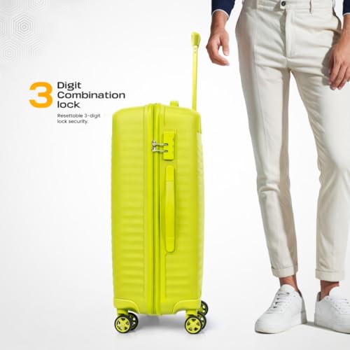 Image of Kamiliant by American Tourister Rock-Lite 66L Hard Sided Trolley Bag for Men & Women with 3 Digit Combination Lock, Set of 2pc (Small & Medium) - Cress Green