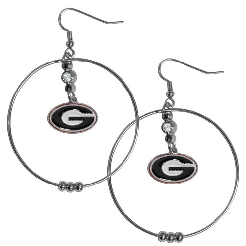 NCAA Siskiyou Sports Womens Georgia Bulldogs 2 Inch Hoop Earrings One Size Team Color