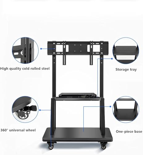 Soporte móvil para TV con ruedas y almacenamiento ajustable miniatura 7
