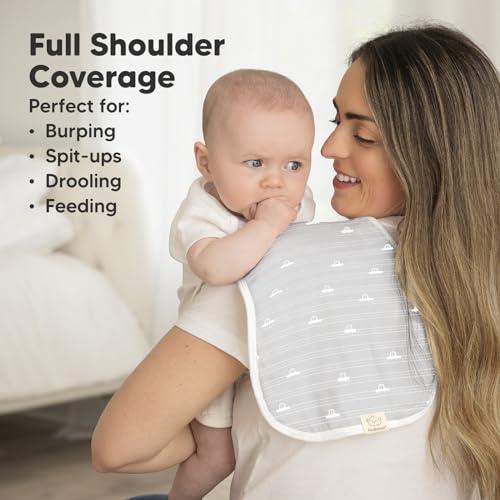 Image of 5-Pack Muslin Burp Cloths Baby Boy, Girl - Very Absorbent Baby Burp Cloth Rags, 8-Layers Viscose Derived from Bamboo Cotton Muslin Towel, Super Soft Spit Up Rags, No Shrink Washcloths (Vessels)