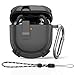 Produktbild MOWYEOK Sicherheitsschloss Hülle kompatibel mit Bose QuietComfort Earbuds II 2022,Ganzer Körper Leichte Stoßfeste Hartschalenkoffer mit Karabiner & Anti-Verlust Kordel - Schwarz