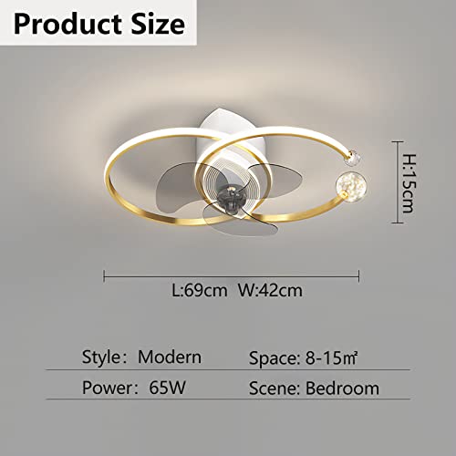 Ventilateur de plafond pour chambre avec lampe LED et brise d'été télécommandée
