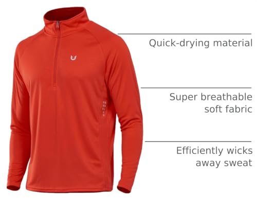 Image of NORTHYARD Men's Quarter Zip Pullover Athletic Running Shirt Long Sleeve