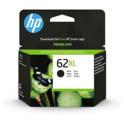 HP C2P05AE 62XL High Yield Original Ink Cartridge, Black, Single Pack Cover