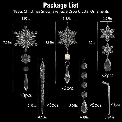 Oumuamua CHRISTMAS TREE DECORATION Crystal Ornaments - Hanging Acrylic Christmas Snowflake Icicle Drop Crystal Ornaments thumb #2