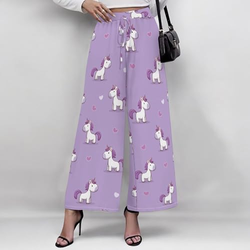 Women's Summer Casual High Waist Palazzo Pants Adjustable Drawstring Floral Print Wide Leg Pants Beach Trousers3