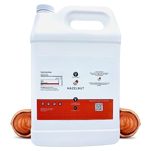 Image of Dolce Flav Natural Hazelnut Extract - 1 Gallon Water-Soluble Kosher, Sugar-Free, Concentrated Toasted Hazelnut Flavoring for Coffee, Baking & Desserts