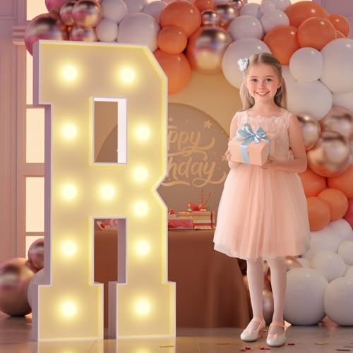 Marquee Light Up Letter R: Large 4FT Marquee Letters for