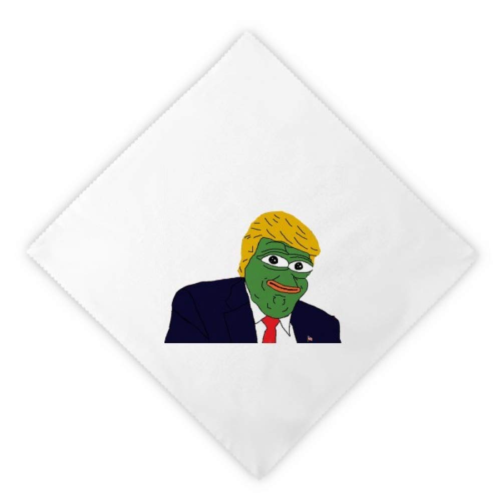 Servilletas de tela blancas de Trump y la rana para cenas divertidas
