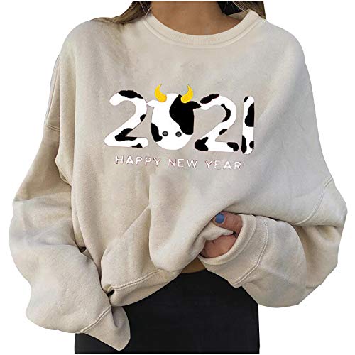 Funyplus Haut Madame avec Poches Doux À Capuche T_Shirt Manche Longue Encolure Dégagée Tops pour Femme Polyester Scolaire à Motifs Le Printemps Humour Fit