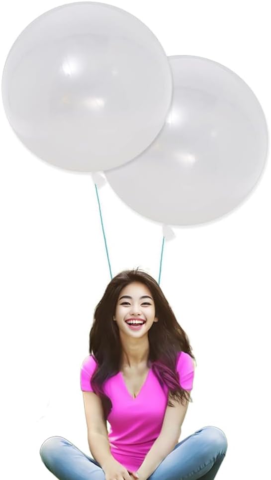 IN-JOOYAA 7 Pcs 24 Inch Balloons Clear Giant Round Balloons Big Balloon