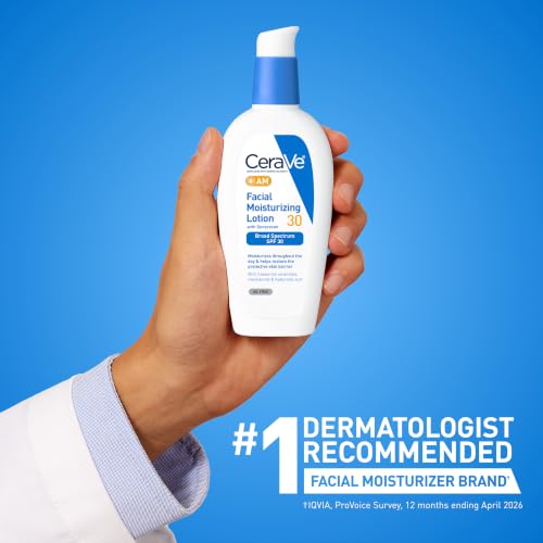 Image of CeraVe AM Facial Moisturizing Lotion with SPF 30,Oil-Free Face Moisturizer with SPF,Formulated with Hyaluronic Acid,Niacinamide&Ceramides,Non-Comedogenic,Broad Spectrum Sunscreen,3 Ounce (Pack of 12)