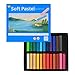 HASHI Non Toxic Long Soft Pastel Set for Professionals - Square Chalks Brilliant Assorted Colors (24 Colors)