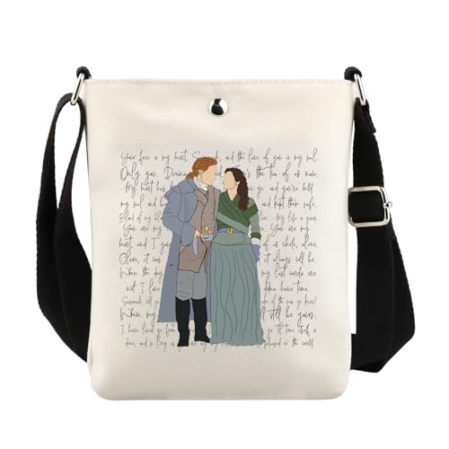 VAMSII TV Show Merch Scottish Thistle Flower Crossbody Bag Scotland Jamie Claire Fans Gift Dragonfly Lover Bag
