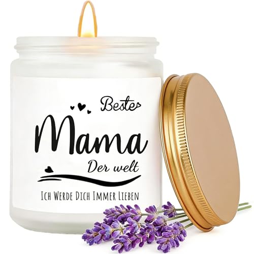 Kerzen muttertag lavendel duftkerze Duftkerzen im Glas | 7oz 200 Gramm Lavendel Natürliches Sojawachs Kerzen Geburtstagsgeschenk für Mutter Beste Muttertagsgeschenke für Mama von Tochter Sohn