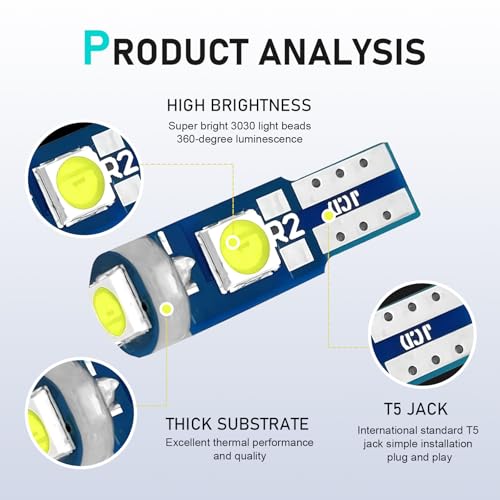 20 Piezas Bombillas LED 74 Para Tablero Universal miniatura 3