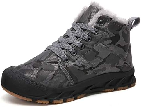 FANSITE Boys Snow Boots Winter Waterproof Slip Resistant Cold Weather Shoes（Little Kid/Big Kid grey38