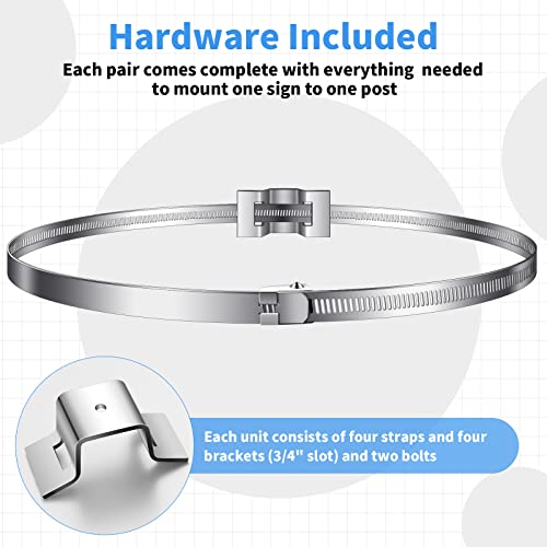 Oudain 40 Pack Sign Mounting Bracket, Adjustable 4-15" Metal Clamp Band by Oudain - Used condition - Image 3