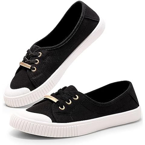 Harvest Land Womens Canvas Low Top Sneakers Slip on Shoes for Women Fashion Walking Sneakers Black9 Cover