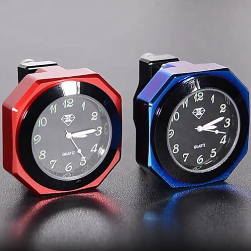 Reloj de motocicleta de cuarzo impermeable con montaje en plata y negro para manillar 3