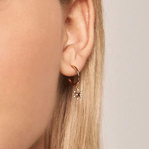 Boucles d'oreilles Flocon de Neige Pur en Cristal délicat pour Femmes