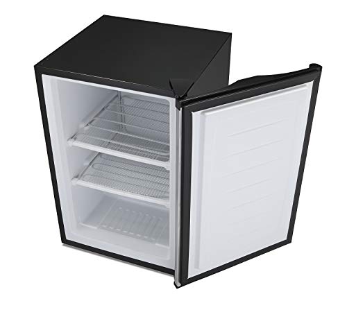 Antarctic Star Compact Chest Upright Freezer Single Door Reversible Stainless Steel Door, Compact Adjustable Removable Shelves For Home Office, 3.0 Cu.black #TOP6