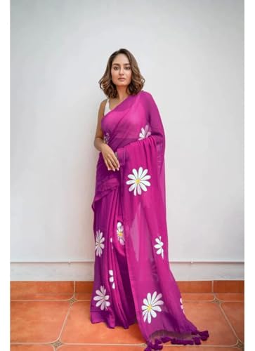 Image of Yashika Women's Georgette Floral Printed Saree With Unstitched Blouse Piece |saree for Women | New Sari | Saree