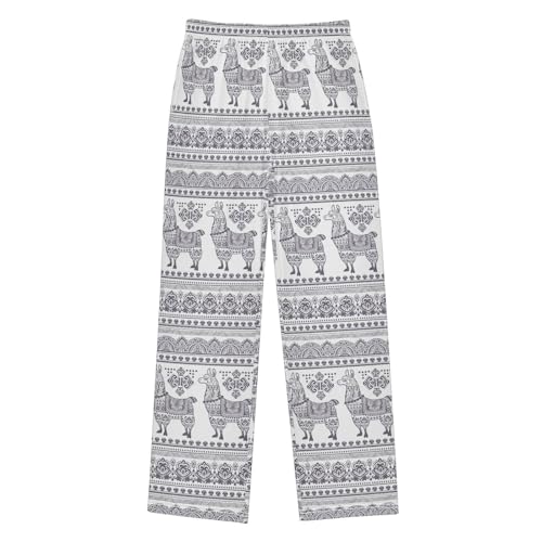 ZZXXB Ethni Llama Boys Long Pants Soft Trousers Elastic Waist Kids Lounge Bottoms with Pockets S-XL